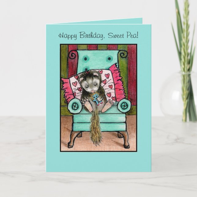Carte Joyeux Anniversaire Furet (Devant)