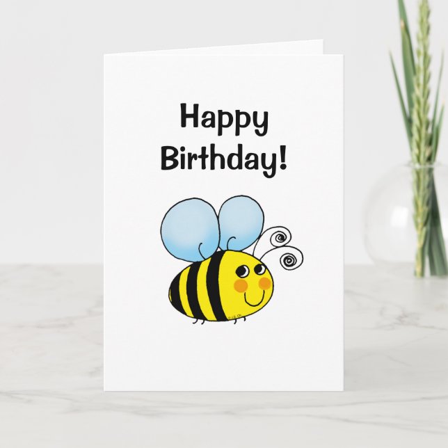 Carte Joyeux anniversaire ! (gaffez l'abeille) (Devant)