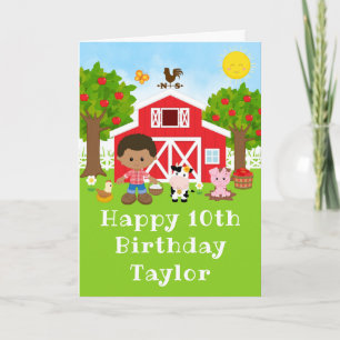 Carte Joyeux Anniversaire Garçon Afro-Américain Grange R