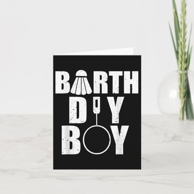 Carte Joyeux Anniversaire Garçon Joueur de Badminton Nai (Devant)