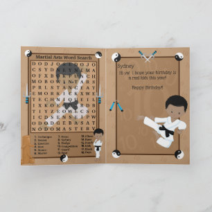 Carte Joyeux Anniversaire Garçons Noirs Karaté Recherche