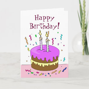 Carte Joyeux anniversaire ! Gâteau 2 ANS