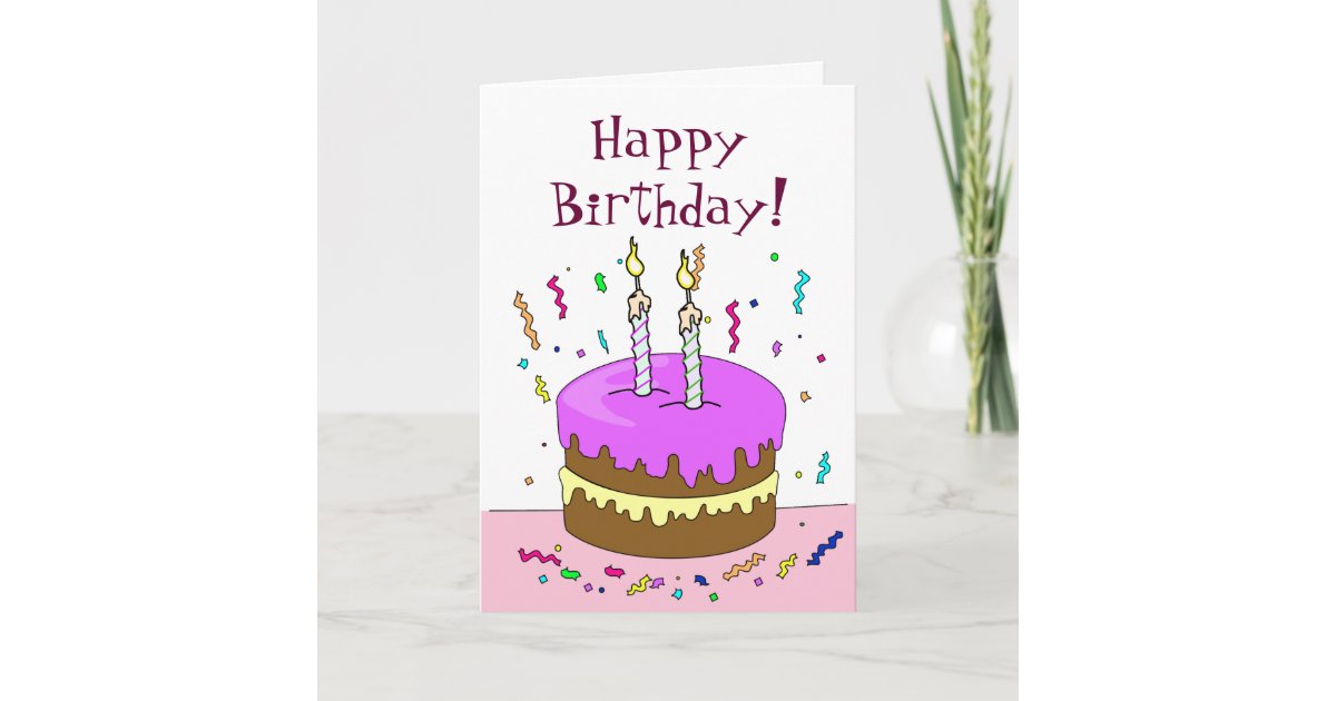 Carte Joyeux Anniversaire Gateau 2 Ans Zazzle Fr