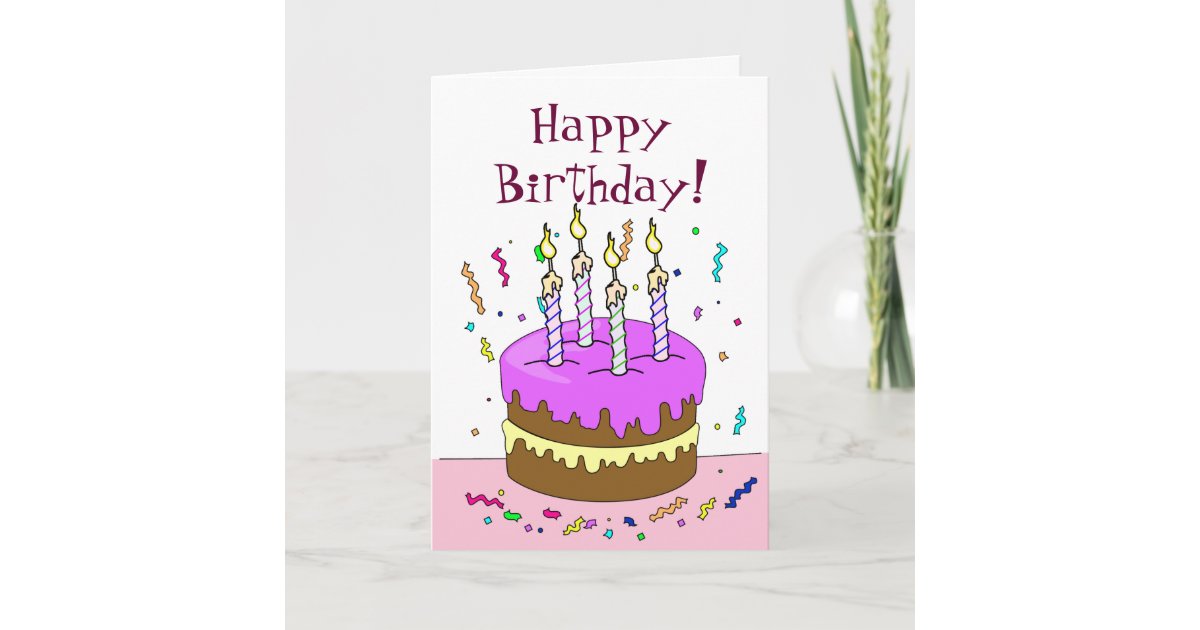 Carte Joyeux Anniversaire Gateau 4 Ans Zazzle Fr