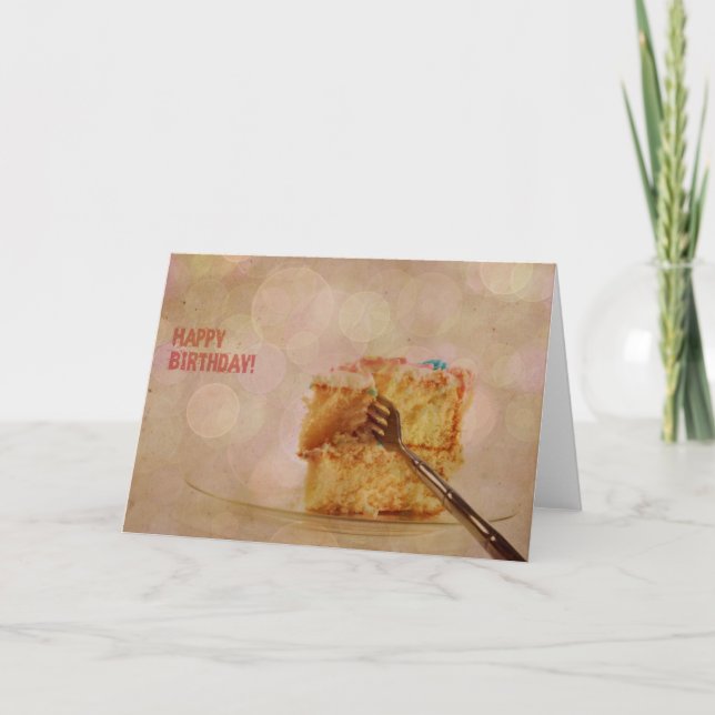 Carte Joyeux Anniversaire Gâteau Bokeh (Devant)