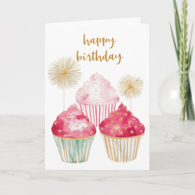Carte Joyeux Anniversaire Gâteau Mignon (Devant)