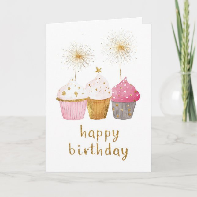 Carte Joyeux Anniversaire Gâteau Mignon (Devant)