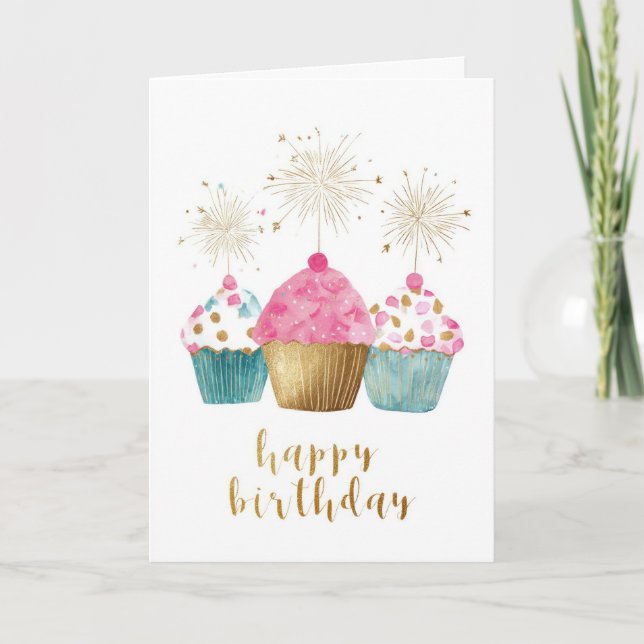 Carte Joyeux Anniversaire Gâteau Mignon (Devant)