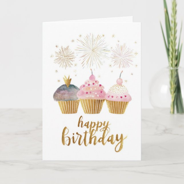 Carte Joyeux Anniversaire Gâteau Mignon (Devant)