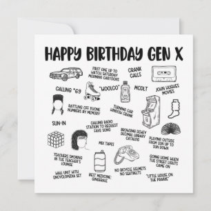 Carte Joyeux anniversaire Gen X