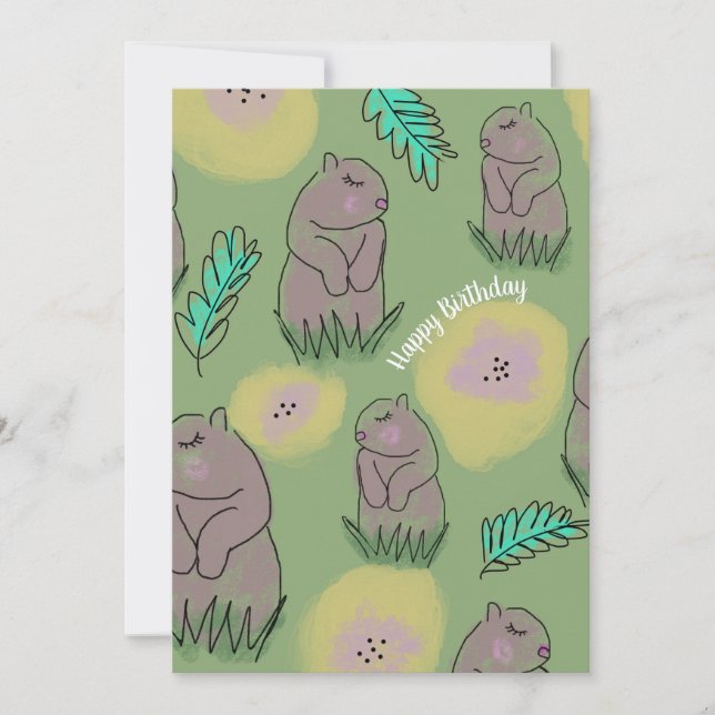 Carte Joyeux Anniversaire Gentil Marmotte (Devant)