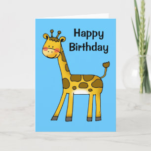 Carte joyeux anniversaire (girafe)