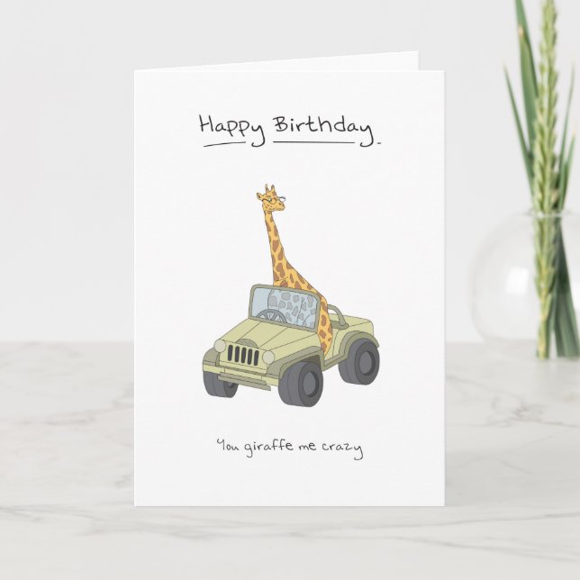 Carte Joyeux anniversaire - Giraffe (Devant)