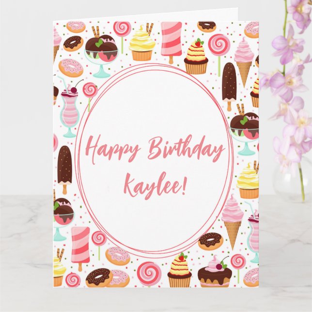 Carte Joyeux Anniversaire Glaces Filles Douces Cute Anni (Orchidée)