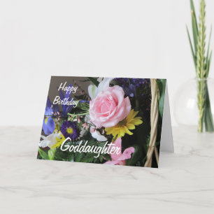 Carte Joyeux anniversaire Godgirl-Rose Bouquet