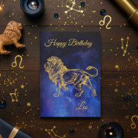 Joyeux anniversaire Gold Leo Zodiac Horoscope Nebu