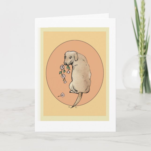 Carte 'Joyeux Anniversaire' Golden Retriever (Devant)
