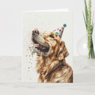 Carte Joyeux Anniversaire Golden Retriever Chien