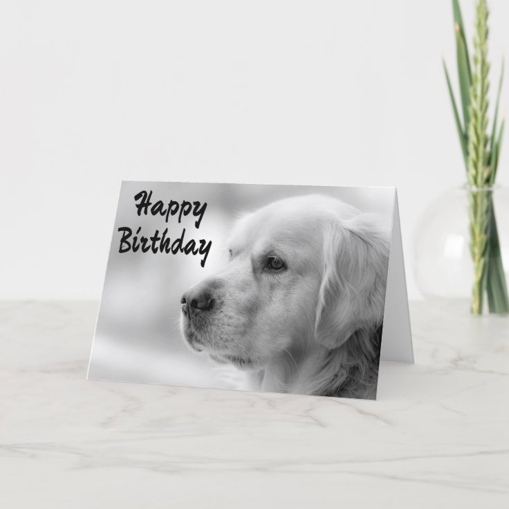 Carte Joyeux Anniversaire Golden Retriever Chien Chiot Zazzle Fr