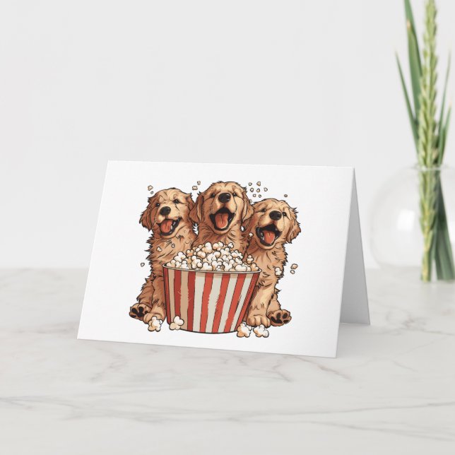 Carte Joyeux anniversaire Golden Retriever Dogs Movie Po (Devant)