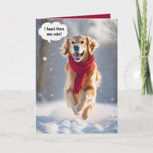 Carte Joyeux Anniversaire Golden Retriever En Neige