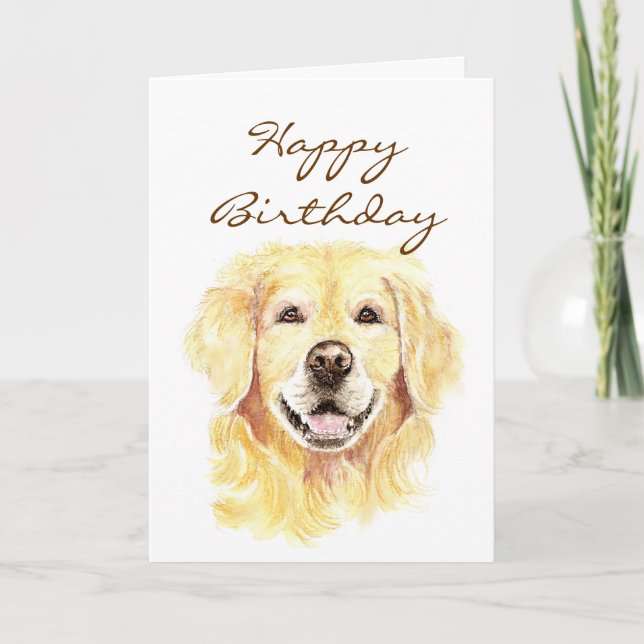 Carte Joyeux Anniversaire Golden Years, Golden Retriever (Devant)