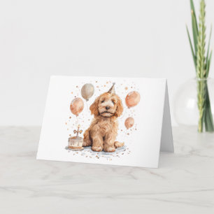 Carte Joyeux Anniversaire Goldendoodle Chien Birthday Ca