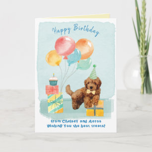 Carte Joyeux anniversaire Goldendoodle Chiot Anniversair