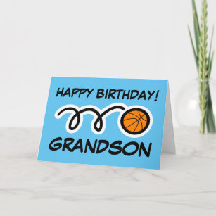 Carte Joyeux anniversaire Grand-fils sport de basket-bal