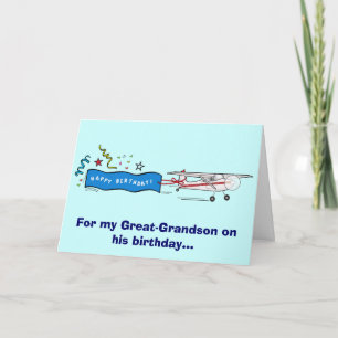 Carte Joyeux anniversaire Grand-Grand-Petit-Avion