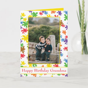 Carte Joyeux Anniversaire Grand-mère Paint Splatter Phot
