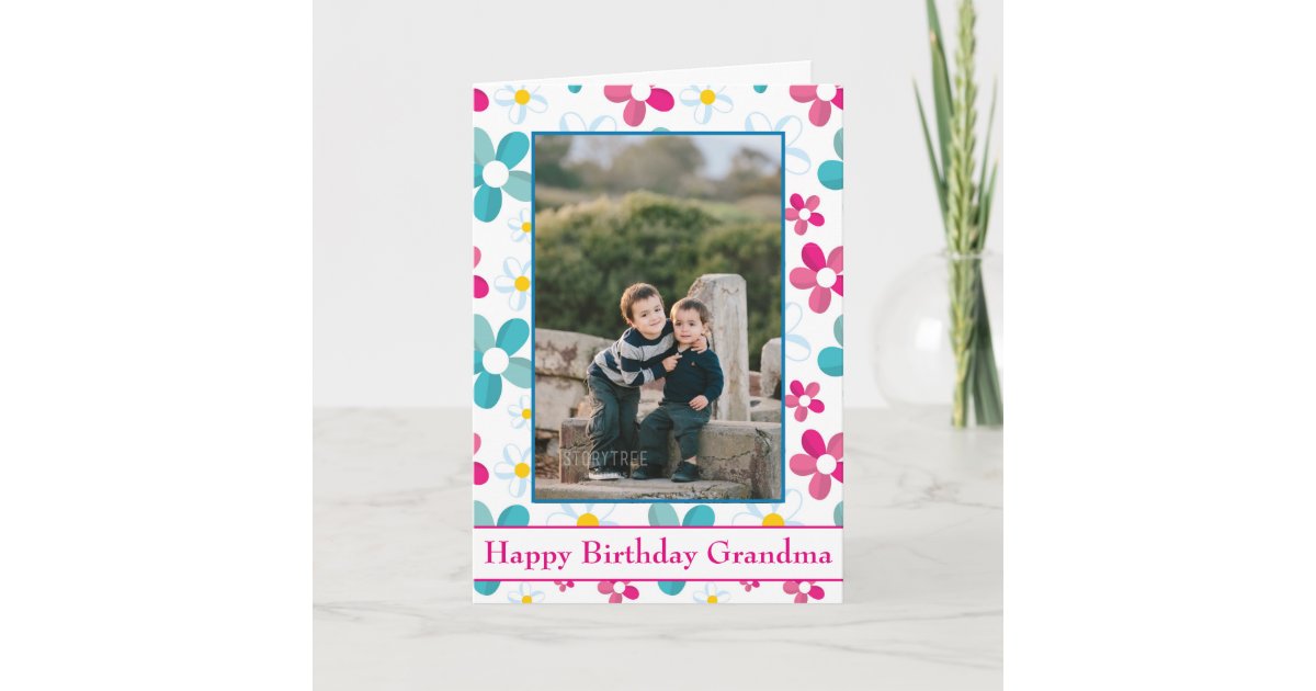 Carte Joyeux Anniversaire Grand Mere Photo Arriere Pla Zazzle Fr