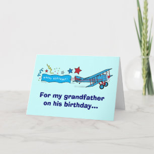 Carte Joyeux anniversaire grand-père avion
