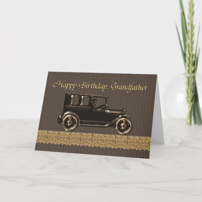 Carte Joyeux anniversaire grand-père Classic voiture (Devant)