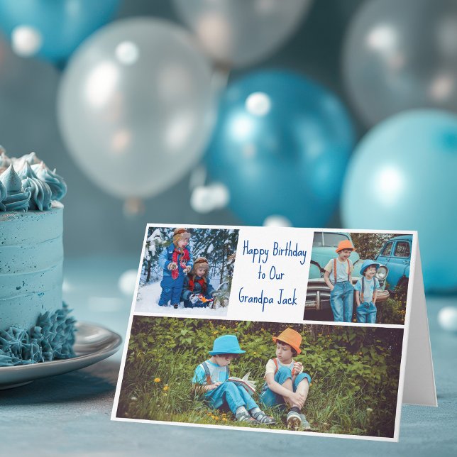 Carte Joyeux Anniversaire Grand-père Custom Petits Photo (Créateur téléchargé)