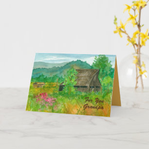 Carte Joyeux Anniversaire Grand-père Gran ferme champs R