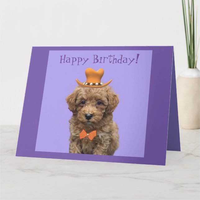 Carte "Joyeux Anniversaire" grand Personnaliser Chien An (Devant)