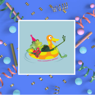 Carte Joyeux anniversaire - Grenouille