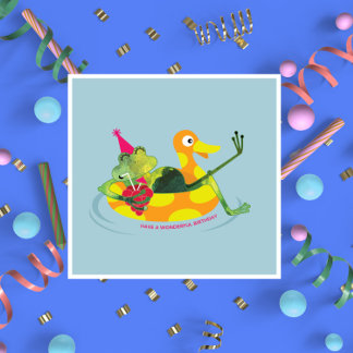 Carte Joyeux anniversaire - Grenouille