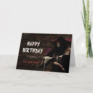 Carte Joyeux Anniversaire Grim Reaper Vous Voir Bientôt