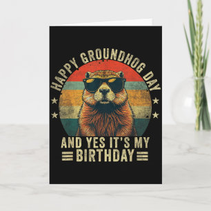Carte Joyeux anniversaire Groundhog Day Cool Groundhog 