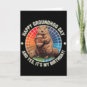 Carte Joyeux anniversaire Groundhog Day Football drôle r