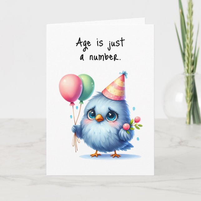 Carte Joyeux anniversaire Grumpy Bird Age est juste un n (Devant)