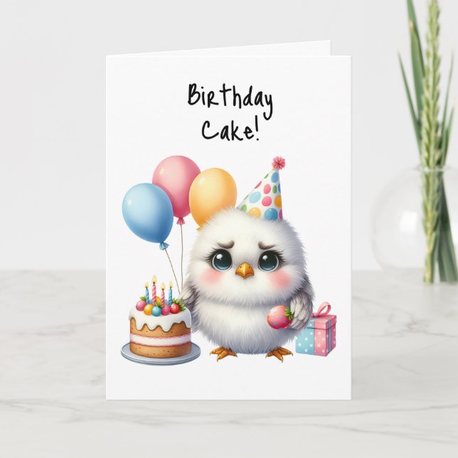 Carte Joyeux Anniversaire Grumpy Bird Cake Candles Cadea (Devant)