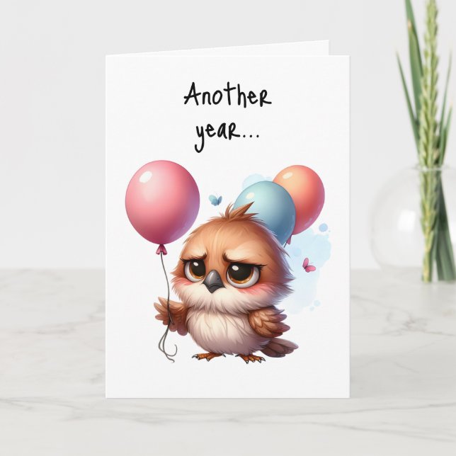 Carte Joyeux Anniversaire Grumpy Bird Une année de plus  (Devant)