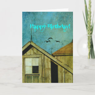 Carte Joyeux anniversaire, Grunge Barn et Oies