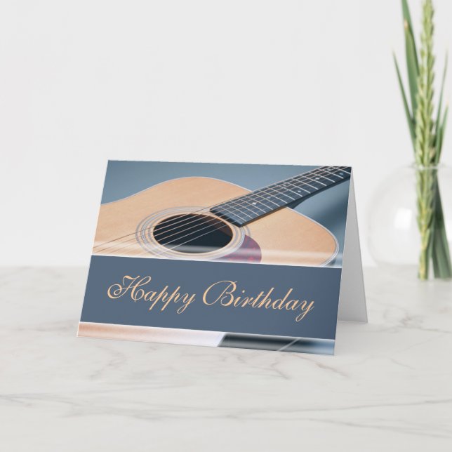 Carte Joyeux anniversaire - Guitare acoustique (Devant)