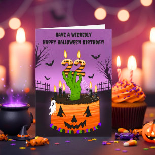 Carte Joyeux Anniversaire Halloween 22 ans Gâteau Fantom