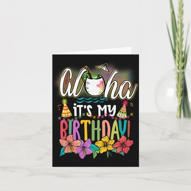 Carte Joyeux anniversaire hawaïen Aloha Plages Hawaï (Devant)