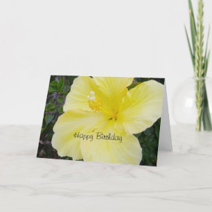 Carte Joyeux anniversaire - Hibiscus jaune